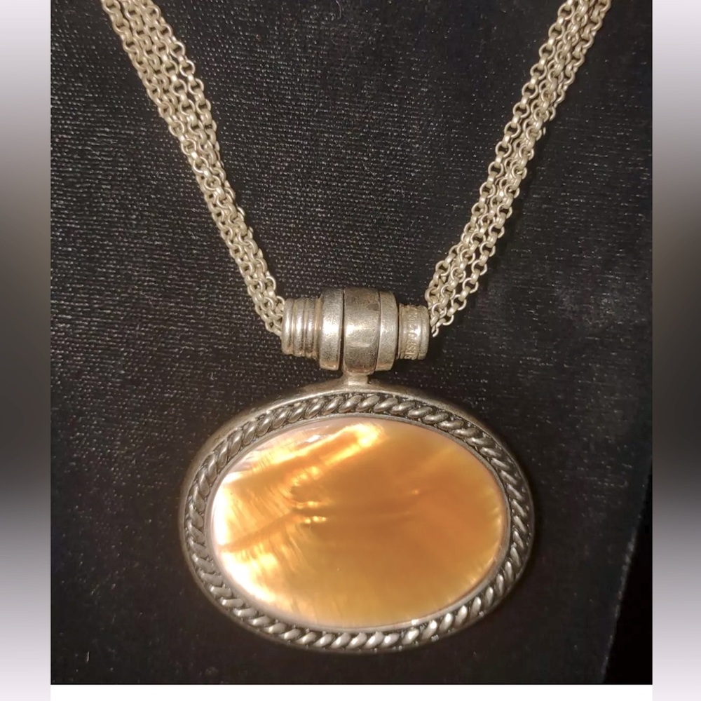Sterling silver designer necklace pendant statement necklace - Picture 1 of 4